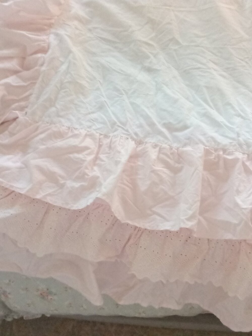 Simply Shabby Chic Pink Ruffled Crib Skirt